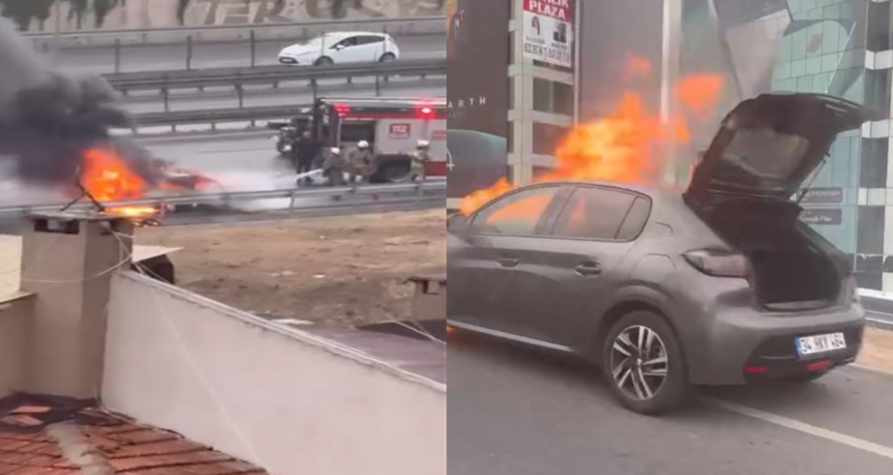 uskudarda seyir halindeki otomobil alev alev yandi aPbYBPFj