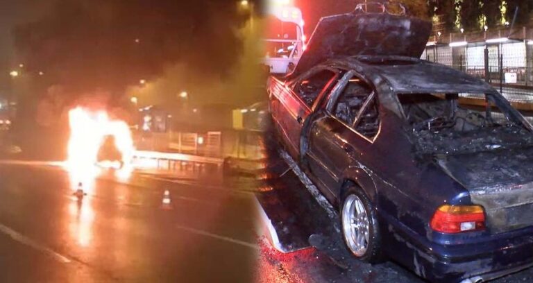 15 temmuz sehitler koprusunde yanan otomobil kule dondu IU9wuF3S